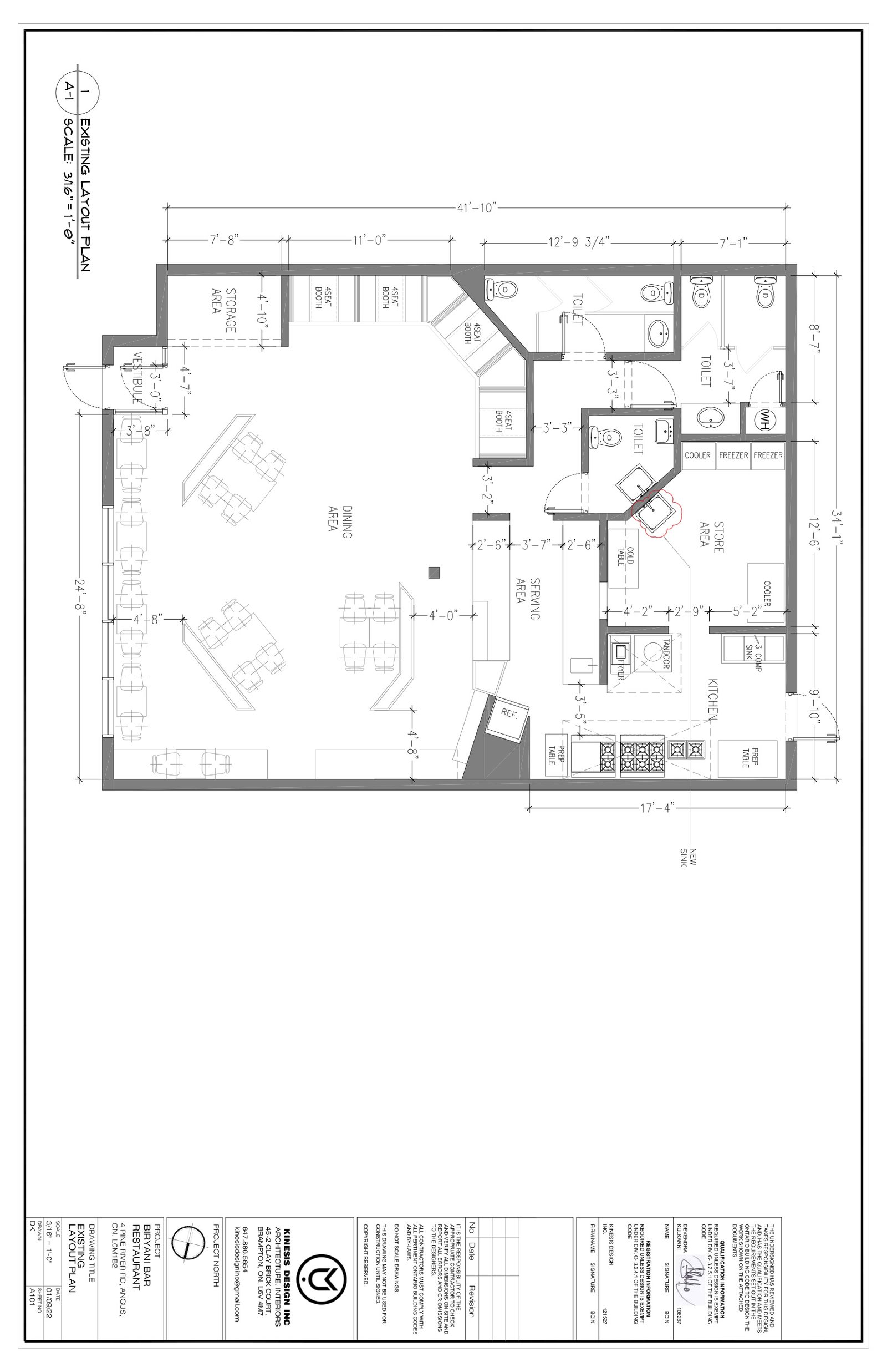 Commercial Restaurant Fitout - Biryani Bar Floor Plans
